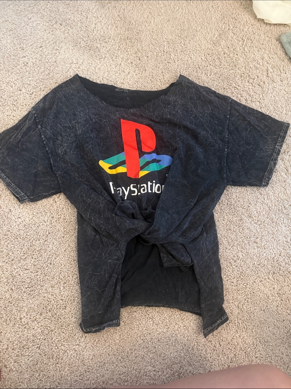 Sony Black T-Shirt with Red & Multicolor PlayStation Logo